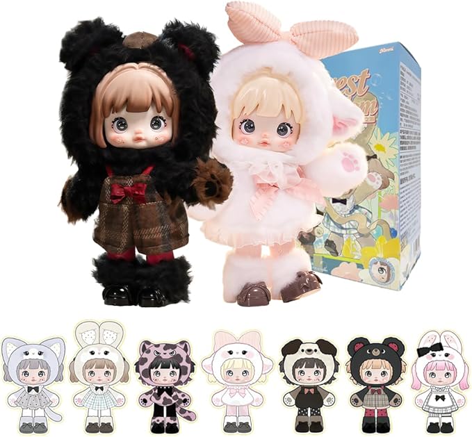Nommi Forest Kingdom Series Blind Box (1 of 7 Possible Styles) Nommi Blind Box BJD Doll Cute Figures Collectible Gifts for Birthday (1Pc Blind Box)