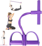 21 Fitness Resistance Bands-4 Tube Pedal Ankle Puller - 2023 New Sit up Leg Stretch Rope Exercise Bands with Handles, Stretching Workout Fitness Bands for Arm Weights Exercise Equipment