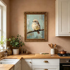 Large Gold Framed Bird Canvas Wall Art Vintage Bird Beige Sparrow painting Decor Pictures Sparrow on Branch Bedroom Living Posters Prints for Corridor Classroom Bedroom Kitchen Room Decoration