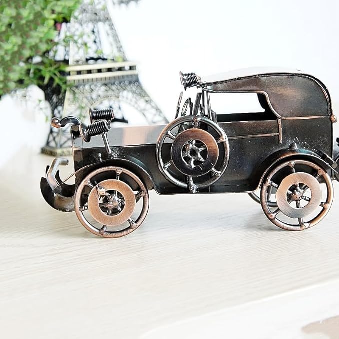 Metal Antique Vintage Car Model Handcrafted，Vintage Car Model Old Vintage Car Model Car Sculpture Antique Classic Car Ornament for Car Arts Craft Office Home Desktop Decoration Hobbies (Bronze 2)