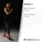 THERABAND Latex Resistance Tubing, Red, Medium Level 2, 100 ft Roll, Professional Grade Resistance Band for Exercise, Upper and Lower Body Workouts, Cut-to-Length, Color-Coded Levels