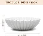 YMXYJM Large Decorative Bowl, Modern Handicraft Bowls for Home Decor, Decorative Fruit Bowl for Kitchen Counter, Ruffle Bowl Decor, Stylish Key Bowl for Entry Table, White
