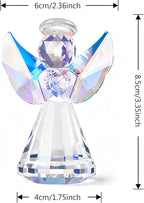 Crystal Guardian Angel Figurine Decoration, Glass Guardian Angel Statue Christmas Birthday Gifts for Women Girlfriend Daughter, Art Collectible Figurines Home Decor (Colorful)