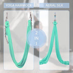 Aerial Silks Yoga Swing Set - 9/11 Yards Aerial Yoga Hammock Kit Anti-Gravity Flying for Fitness, Low/Non Stretch Nylon Tricot Fabric Hardware Included for Dance