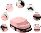 Pink hard hat box with handle and adjustable shoulder strap baseball cap storage box can effectively protect your hat and is suitable for travel and home storage