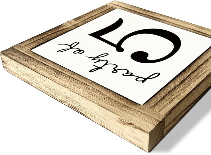Party of 5 Signs, Family Signs, Box Sign Wood Desk Sign Decor, Farmhouse Wood Decoration, Home Party Decor Accessories, Living Room Decors, Decorative Wooden Table Signs, 5.9×5.9 inches