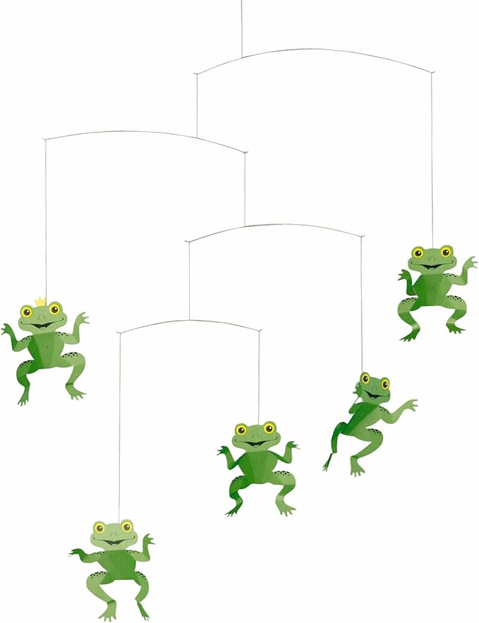 Happy Frog Hanging Mobile - 22 Inches - High Quality - Handmade in Denmark by Flensted