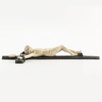 DevotedWalls 14" H Catholic Realistic Crucifix for Wall,Realistic Jesus Chirst Cross for Church, Chapels and Home,Catholic Wound Crucifix for Wall Hanging,Realistic Cross for Home(Black and White Color)
