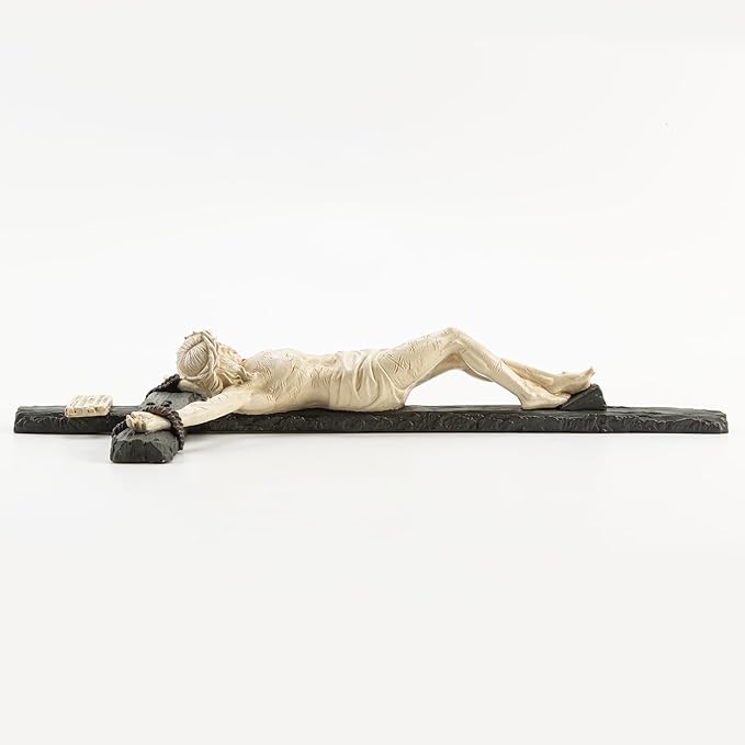 DevotedWalls 14" H Catholic Realistic Crucifix for Wall,Realistic Jesus Chirst Cross for Church, Chapels and Home,Catholic Wound Crucifix for Wall Hanging,Realistic Cross for Home(Black and White Color)