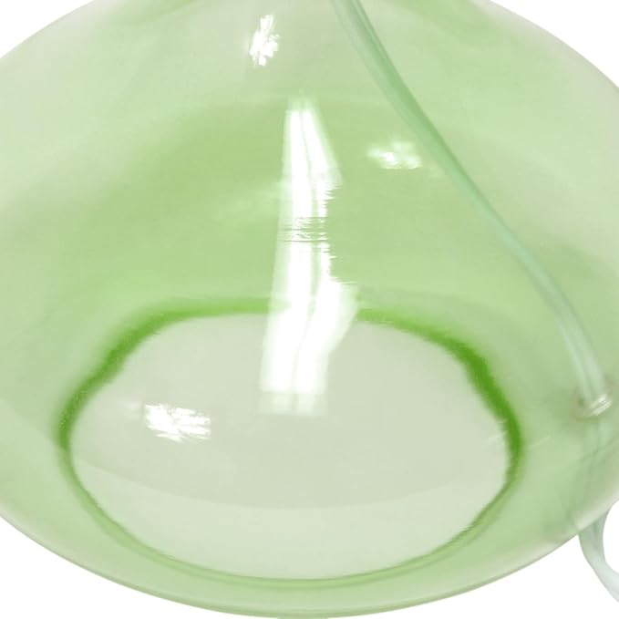 Simple Designs LT2063-GRW Glass Raindrop Table Lamp with Fabric Shade, Green with White Shade