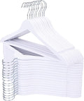 ELONG HOME Wooden Hangers 30 Pack, Wood Hangers with Extra Smooth Finish, Precisely Cut Notches & Chrome Swivel Hook, Wooden Clothes Hangers for Shirt Coat Jacket Dress, White
