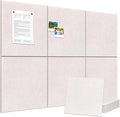 Large Cork Board Alternative 36" X 24" Bulletin Board - 6 Pack Removable Felt Wall Tiles with 20 pushpins, Large Cork Boards for Walls Cork Board for Office Pin Board Tack Board - Oatmeal