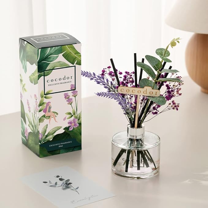 COCODOR Lavender Reed Diffuser/Refreshing Air/6.7oz/1Pack / Home Fragrance Scent Essential Oil Stick Diffuser for Bedroom Bathroom Home Decor for Women