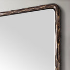 ANDY STAR Hand-Forged Bronze Bathroom Mirrors for Wall, 30x40 Inch Vintage Solid Steel Metal Frame Bathroom Vanity Mirror, Antique Rounded Rectangle Wall Mirror, Hangs Horizontally or Vertically