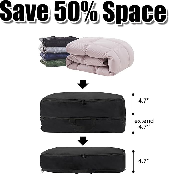 Space Saver Bags, Reusable Comforter Storage Bag, Compression Packaging Cube for Down Jacket, Duvet, Clothes, Bedding, Pillows, Comforters, Blankets, 2 Pack, XL
