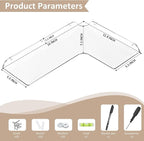 Sezanrpt 11.4x16 Inch Acrylic Corner Floating Shelf Set of 4, Clear Corner Wall Shelf for Home Décor, Speakers, Security Cameras, Toileries, Plants, Figures, Cosmetics, Books