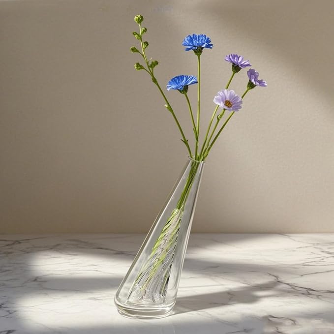 Mini Gradient Glass Vase, Exquisite Desktop Decorative Vase, Pro Glass Replacement (Green)