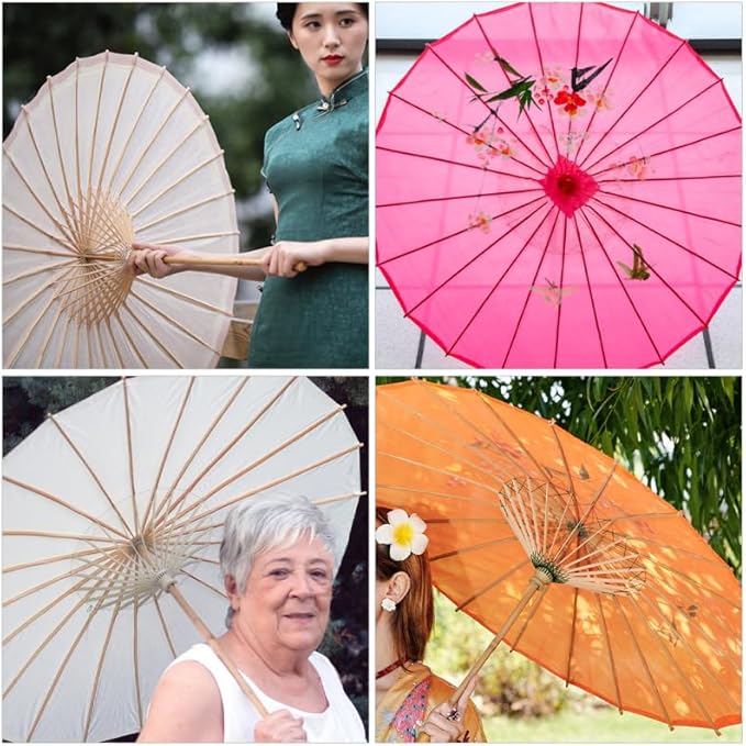 Cabilock Bamboo Paper Umbrella Holder Stand 22X15 Inch Oil Paper Umbrella Support Frame for Wedding Decor and Photography Props Durable Folding Repair Rack