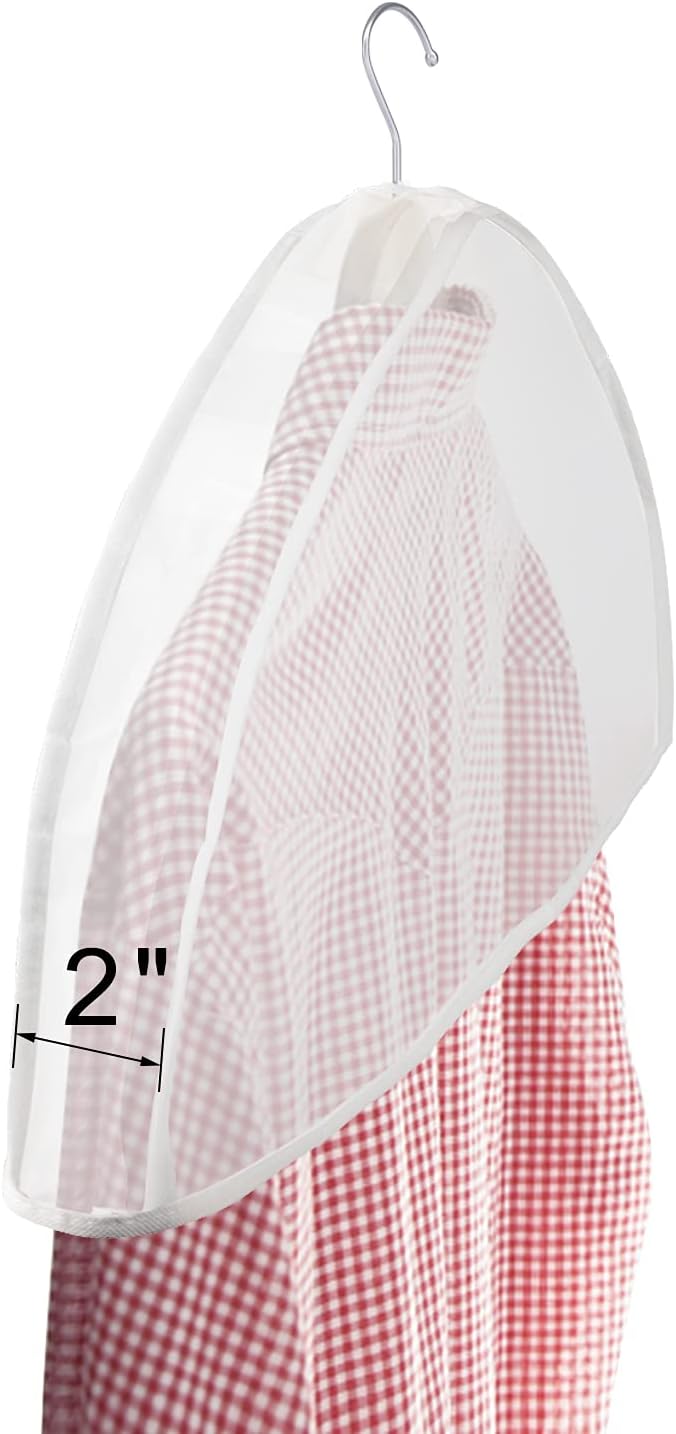 Zilink Shoulder Covers for Clothes (Set of 15) Breathable Garment Dust Covers Protectors with 2" Gusset for Suit, Coats, Jackets, Dress Closet Storage