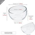 WGVI Slant Cut Bowl Glass Vase, Width 6.7", Height 5", Clear Terrarium, Candy Dish, Fruit Jar, Floral Container for Wedding Party Event, Home Office Decor, 1 Piece