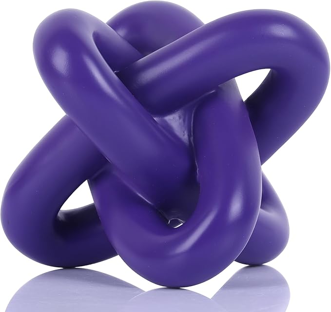DOVDOV Purple Knot Sculpture, Triple Knot Statue, Purple Home Decor, Perfect for accenting Rustic-Style Coffee Tables, Living Room TV Stands, Dining Tables, and entryway Shelves.