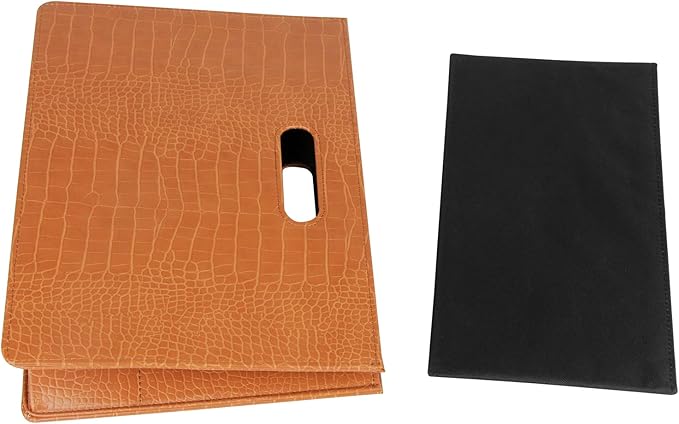 HofferRuffer Magazine Basket Holder, Foldable Magazine Rack, Document File Holder Organizer, File Folder, Newspaper Storage Bin Organizer for Home or Office (Brown Croco)