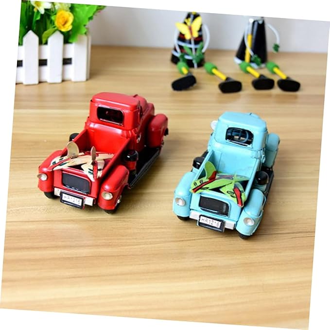 ORFOFE Unique Vintage Car Decor Rolling Metal Toy Model for Room Decor for Dad