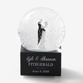 Personalization Universe Personalized Wedding Couple Musical Snow Globe - Engraved Names & Message, Plays Wedding March Music, Ideal Wedding Gift, Tabletop Decor, Custom Keepsake, Anniversary