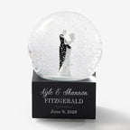 Personalization Universe Personalized Wedding Couple Musical Snow Globe - Engraved Names & Message, Plays Wedding March Music, Ideal Wedding Gift, Tabletop Decor, Custom Keepsake, Anniversary
