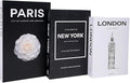 3 PCS Faux Decorative Books for Home Decor-Coffee Table Books Decor-Aesthetic Fake/Faux Books for Decoration,libros Decoration for Coffee Table, Shelf Accessories (3-Mix-Paris Newyork London)