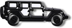 Jeep Wrangler Sculpture - Minimalist Decorative Accent for Off - Road Enthusiasts & Modern Home Decor | Collectible Design (Jeep Wrangler 4 Door Side View Matte Black)
