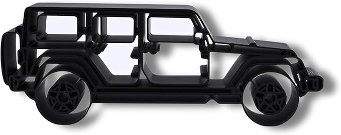 Jeep Wrangler Sculpture - Minimalist Decorative Accent for Off - Road Enthusiasts & Modern Home Decor | Collectible Design (Jeep Wrangler 4 Door Side View Matte Black)