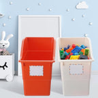 Suzile Interlocking Plastic Book Bins Bulk Classroom Organizers with Labels Magazine File Holder Boho for Teacher Supplies Library Office Home Storage Container(Classic Colors,6 Pcs)