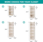 YOUDENOVA Hanging Closet Organizer, 5-Shelf Closet Hanging Storage Shelves, Beige