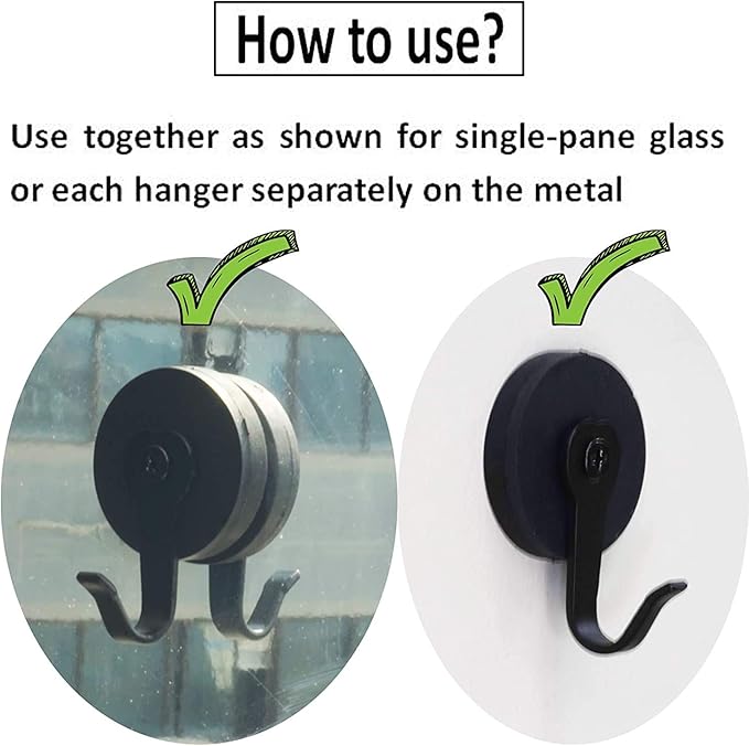 Pmsanzay Magnetic Wreath Hanger － it can be Used on Metal Door - Pack of 2