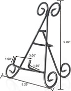 HUJI Sturdy Iron Display Stand Holder for Home Kitchen Decoration Platters, Pictures, Frames and Books. (3, 9")