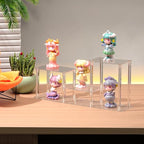 Clear Action Figures Display Risers Stand Shelf, Acrylic Perfumes Stands 3 Tier Display for Collectibles Pop Figurine,Cupcake Stand Perfume Organizer