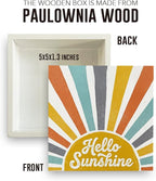 Sunshine Decor Summer Home Decor Hello Sunshine Summer Decorations Wooden Box Sign for Home Office Farmhouse Table Shelf
