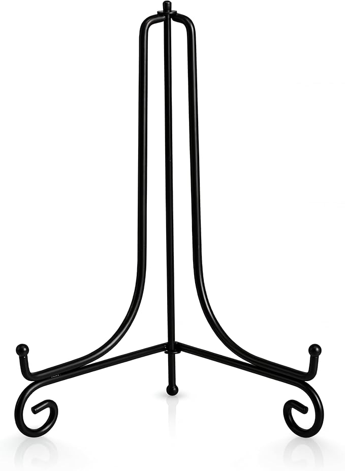 Artliving Plate Stands for Display, 15Inch Black Iron Easel Plate Display Photo Holder Stand, Displays Picture Frames, Decorative Plates, Tablets and Art (2 pack)