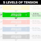 Serious Steel Fitness Mini Resistance Loop Bands | Rehab and Prehab Stretch Bands | 12" Exercise Workout Bands (Sets of 5 Pack and Sets of 10 Pack Trainer Options Available!)