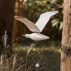 Soaring Seagulls Hanging Mobile Wing Wood Flying Seagull Decor Ceiling Creative Pendant Unique Home Nautical Wall Outdoor Decoration Mediterranean Festival Window Balcony Garden Wooden Model Ornament