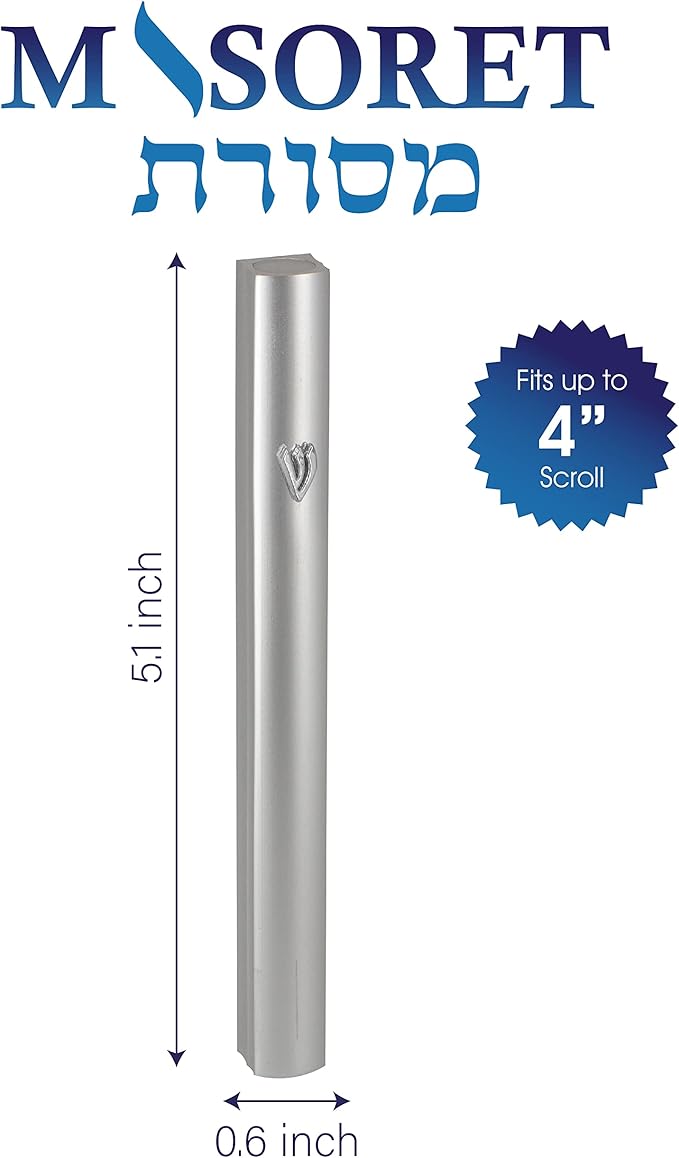 1-Piece Aluminum Door Mezuzah Cases: Special Profile, No Holes, 4-Inch 10cm Hebrew Parchment Scroll Holder Boxes