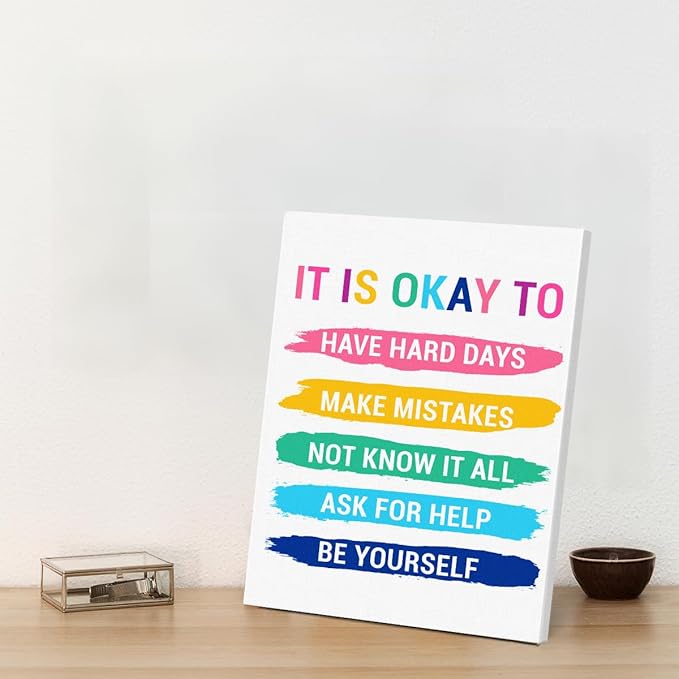 Inspirational Wall Decor Posters for Teens Room, Motivational Quotes Wall Art for Bedroom Bathroom Classroom Home Office Decorations, Encouragement Gift for Woman (11.5 X 15 Inches, Framed)
