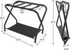 2 Pack Luggage Rack with Storage Shelf, Steel Folding Suitcase Stand, Portable Luggage Stand for Indoor Bedroom, Living Room and Outdoor Camping, 27.5 x 14.2 x 20.7 Inches