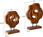 WELLAND Set of 2 Irregular Teak Sculptures