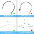 Seropy Clothes Hangers Coat 50 Pack 17.7 Inch Large Bulk Wire Hanger Non-Slip Heavy Duty Clothing Hangers Metal Space Saving Thin Stainless Steel Hanger for Clothes