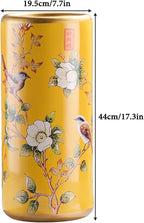 Ceramic Umbrella Stand Living Room Floor-Standing Freestanding Cane Chinese Umbrella Stand Multifunctional Painted Porcelain Vintage Ceramics Flower Vases for Home Office Entrance Indoor(A)