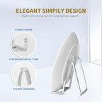 Plate Holder Easel Display Stand - 4.5 inch Metal Plate Stands for Display - Tabletop Picture Stand - Silver Iron Easels for Display Pictures | Photo Frames | Book | Decorative Plates | Plaque -2 Pack