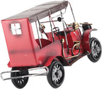 Yosoo Vintage Classic Car Model Miniature Tin Red 19cm Retro Antique Auto Collectible with Unique Design for Home Office Decor Gift
