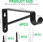 Small Shelf and Rod Brackets, 4 Pcs Closet Shelf & Rod Brackets Wall Mounted 5.9 inches, Heavy Duty Closet Shelf Bracket with Rod Holder, Closets Shelves Support Bracket with Screws